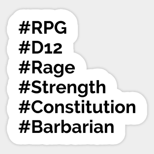 Barbarian Hashtag Sticker